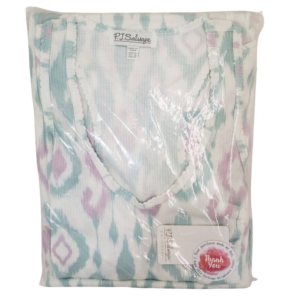PJ SALVAGE Women's 2 Piece Ikat Watercolor Tank Pajama Set NWT